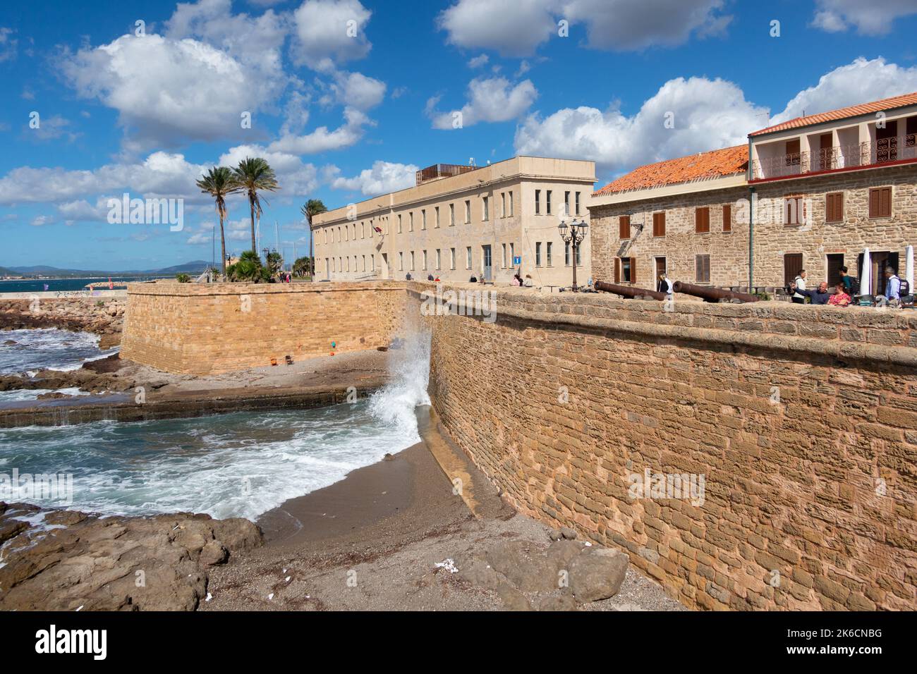 Golden 4th ° secolo sale difensive ad Alghero, nord-ovest Sardegna, Italia Foto Stock