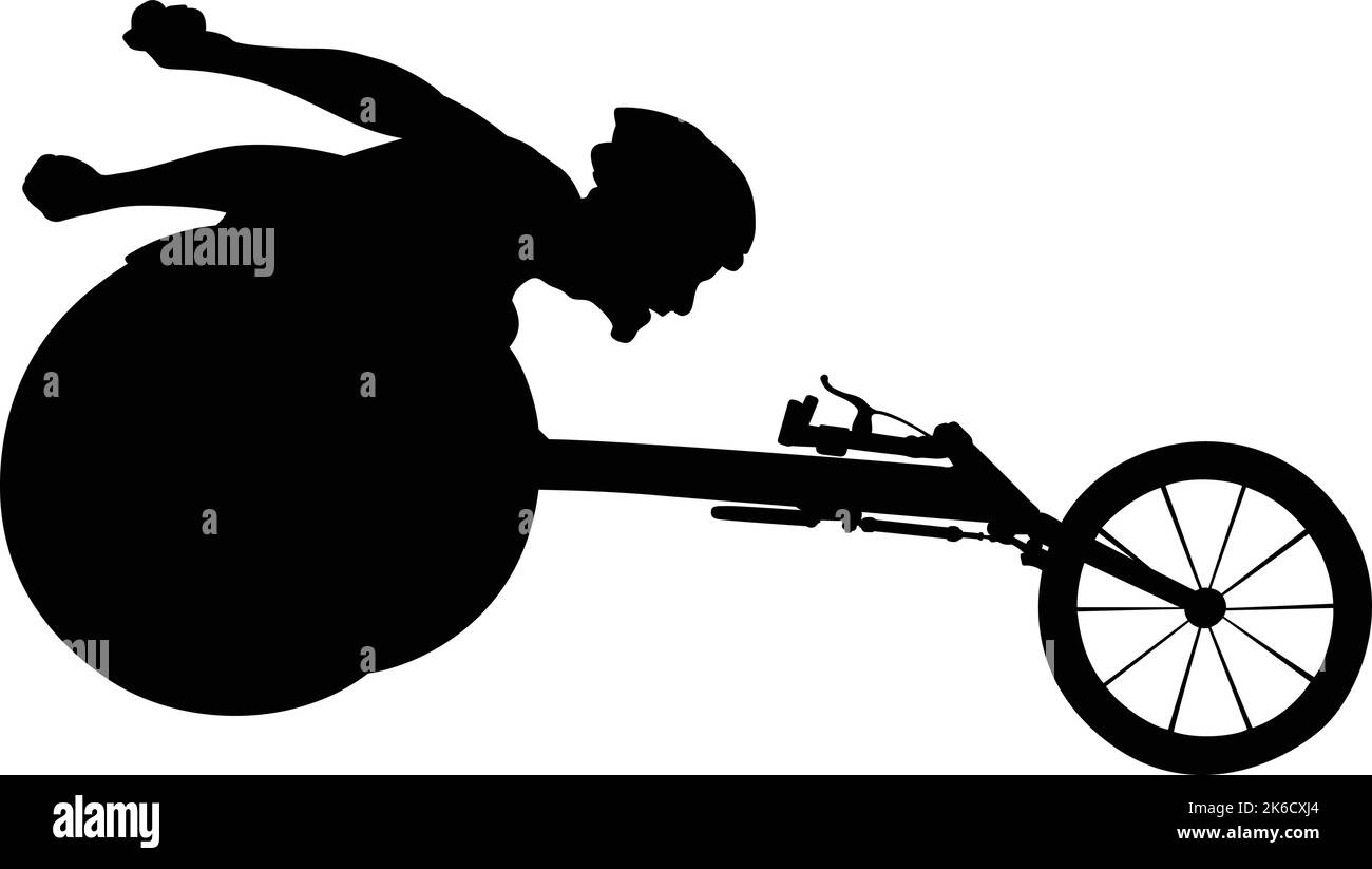 atleta disabile in carrozzina da corsa in pista Illustrazione Vettoriale