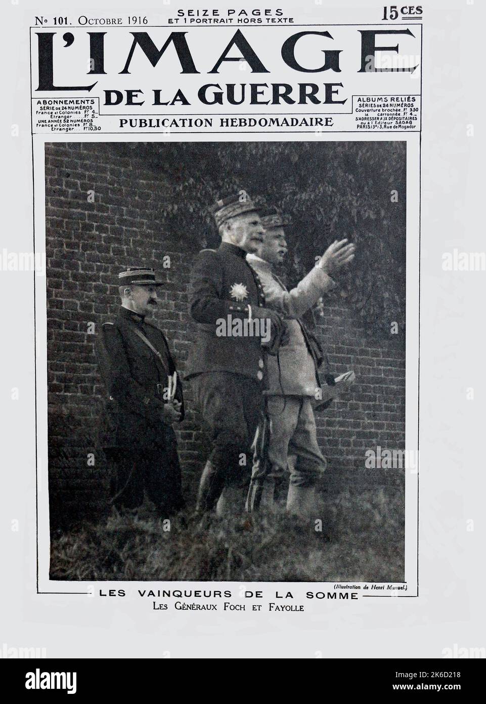Generali francesi : FOCH (1851-1929) & FAYOLLE (1852-1928) Illustrazione del fotografo francese Henri MANUEL (1874-1947) Foto Stock