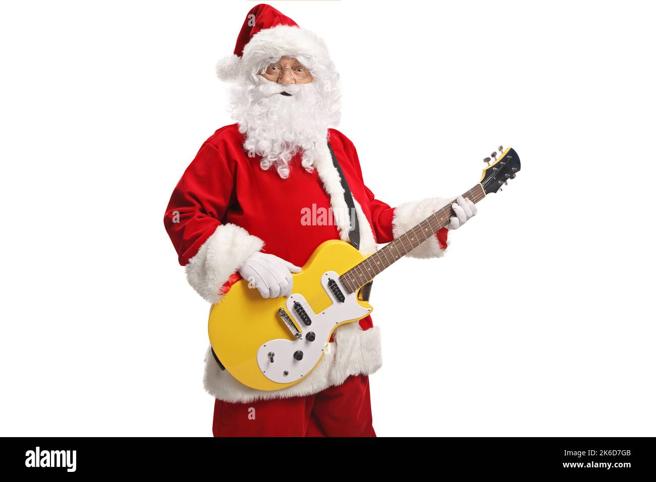 Babbo natale che suona la chitarra immagini e fotografie stock ad alta