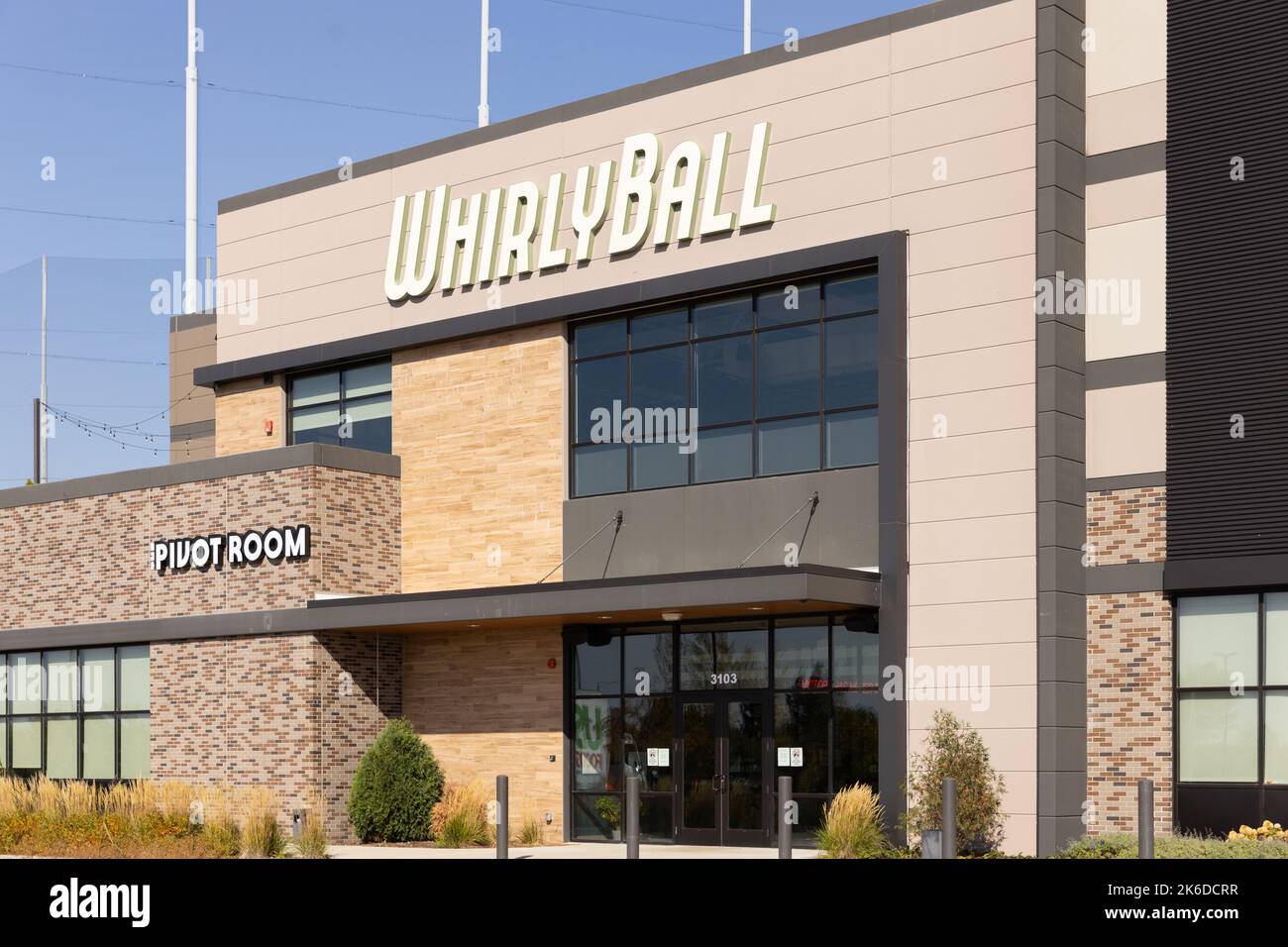 WhirlyBall è uno sport che combina basket, lacrosse e hockey su autoscontro che è divertente per tutta la famiglia. Foto Stock