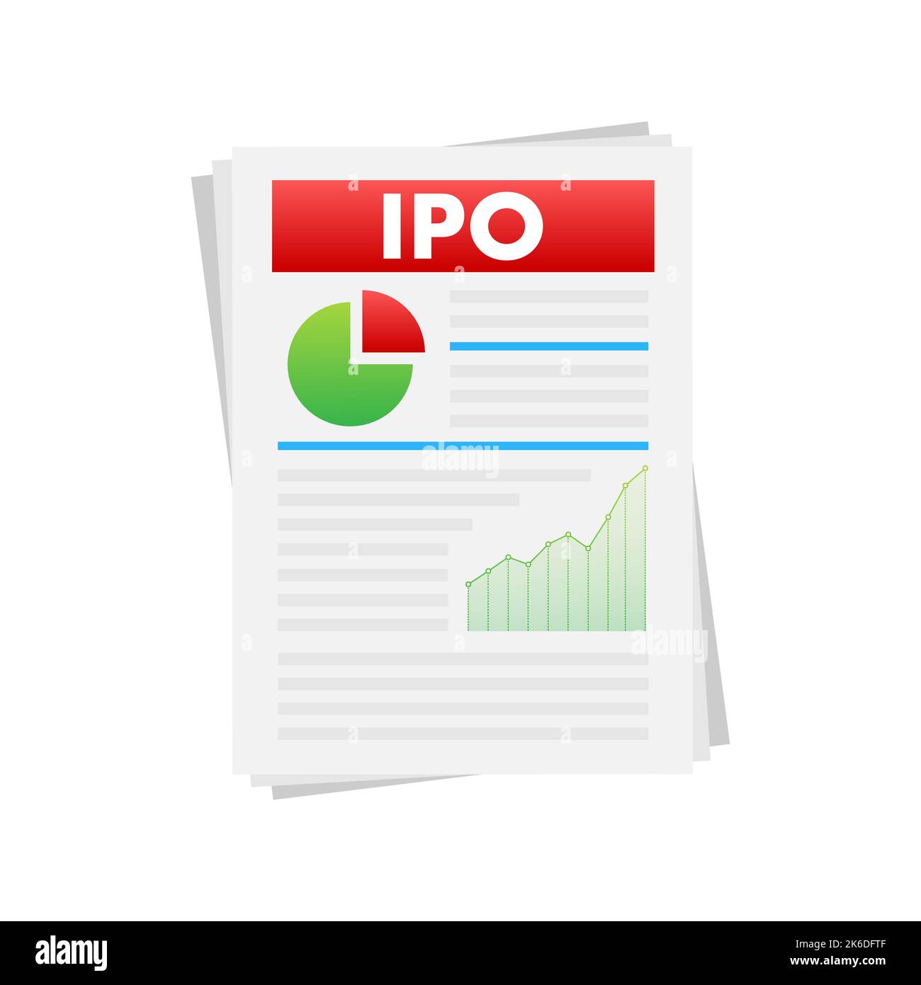 IPO concetto iniziale di offerta pubblica in stile piatto - icone di investimento e strategia. Illustrazione vettoriale Illustrazione Vettoriale