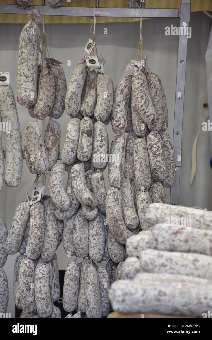 Foto del salame il 9th ottobre 2022 alla festa del salame a Cremona (Italia) Foto Stock
