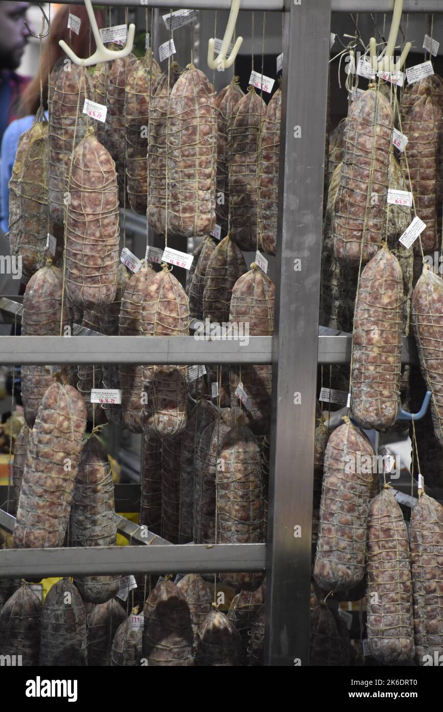 Foto del salame il 9th ottobre 2022 alla festa del salame a Cremona (Italia) Foto Stock