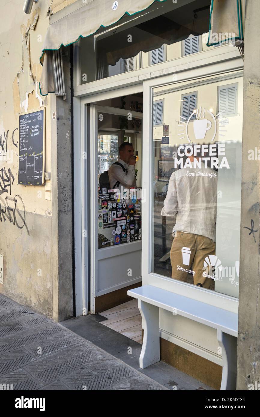 Caffè Mantra Firenze Italia Foto Stock