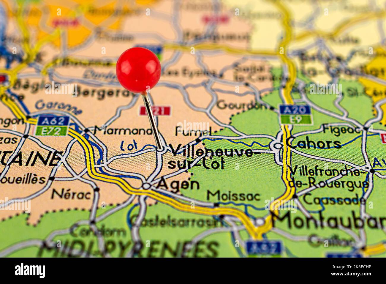 Mappa di villeneuve sur lot immagini e fotografie stock ad alta