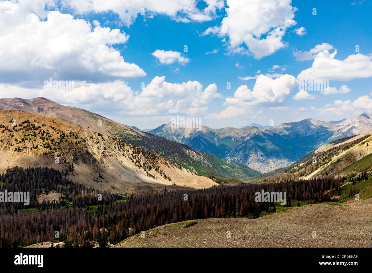 Vista a nord-ovest da "grazie Signore" Aquamarine reclamo; Mt. Antero; Colorado; Stati Uniti Foto Stock