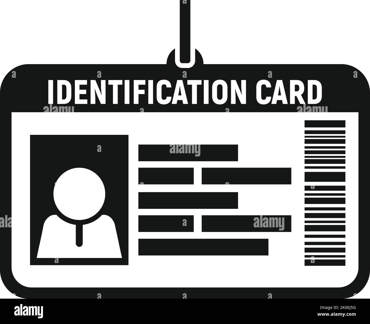 Icona nome scheda ID vettore semplice. Badge di identificazione. Passaggio modello Illustrazione Vettoriale