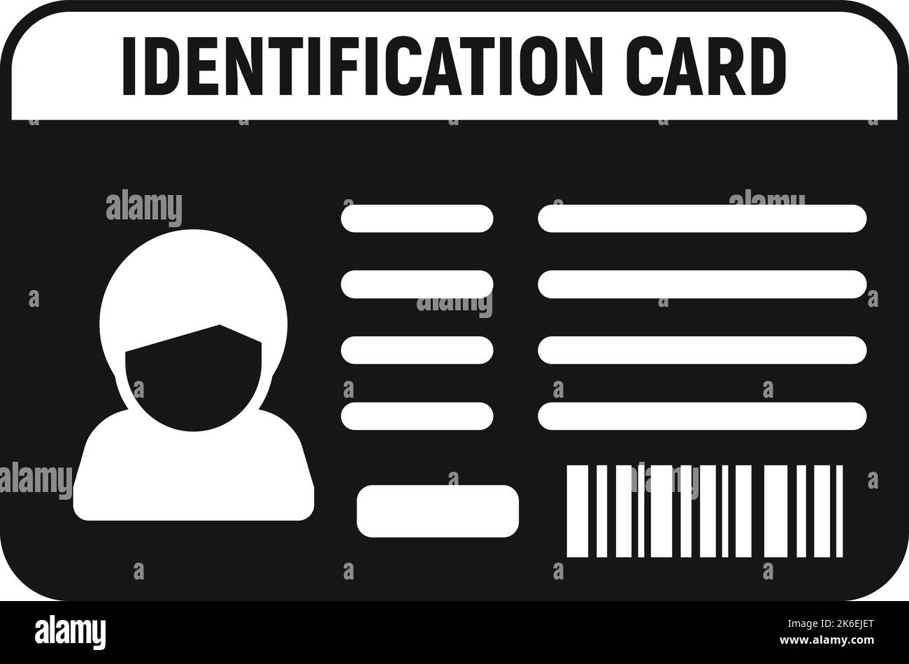 Icona scheda di identificazione vettore semplice. Nome ID. Accesso all'ufficio Illustrazione Vettoriale