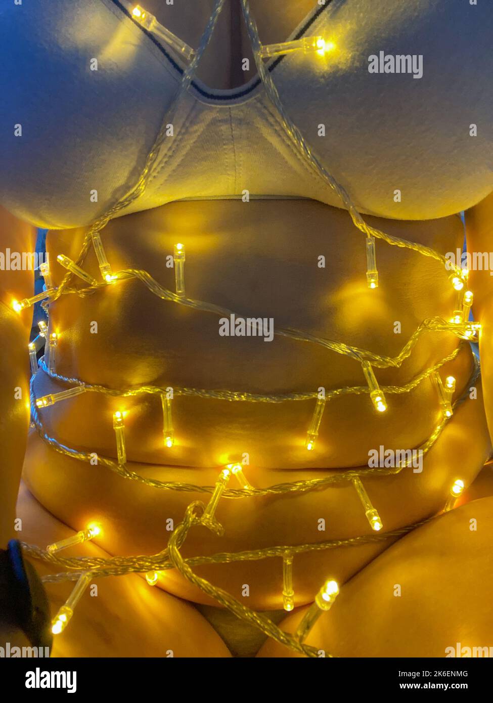 Festa Natale decorazione luci. Foto Stock