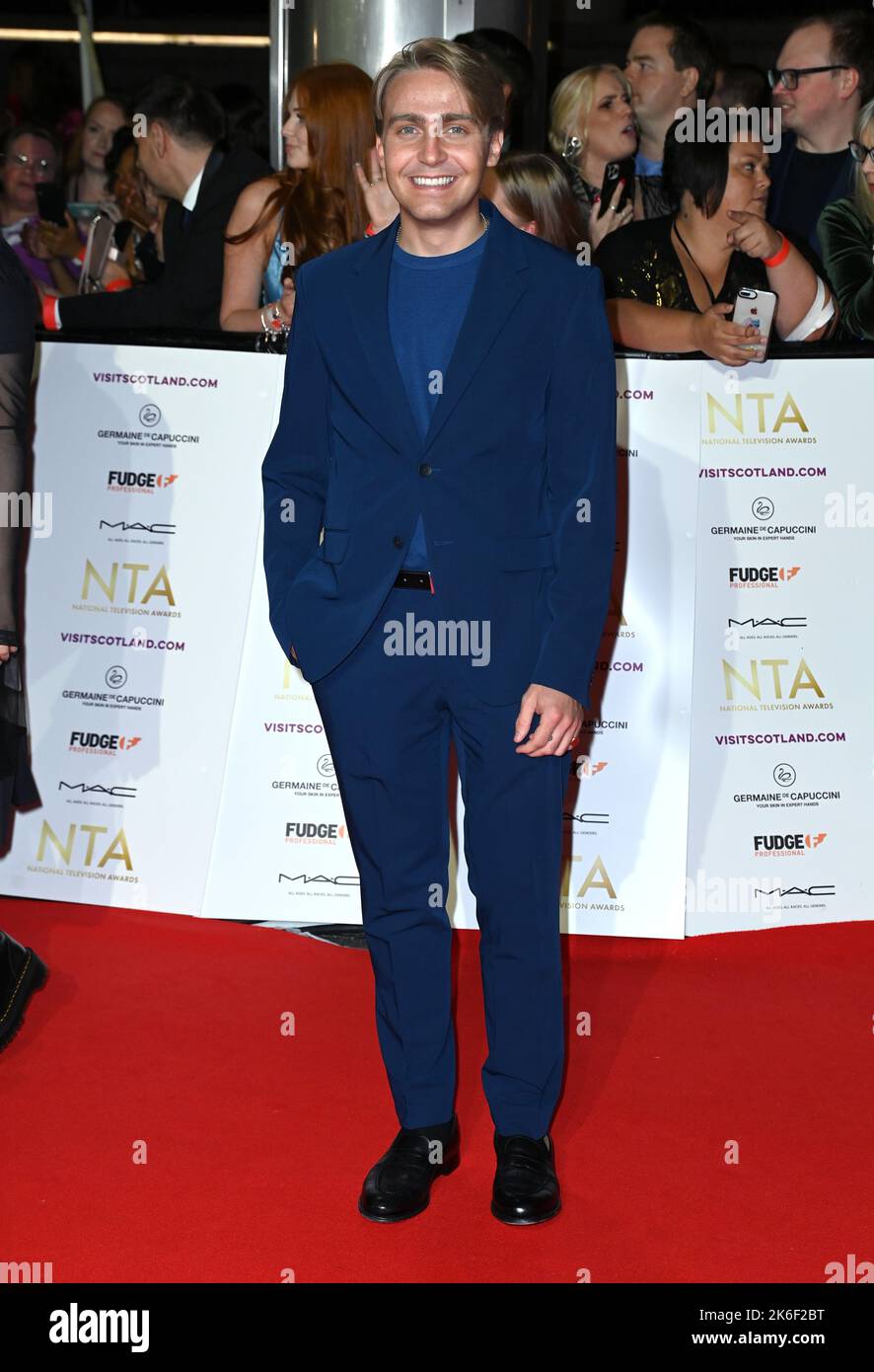 Ottobre 13th, 2022. Londra, Regno Unito. Barney Walsh arriva al National Television Awards 2022, Wembley Arena. Credit: Doug Peters/EMPICS/Alamy Live News Foto Stock