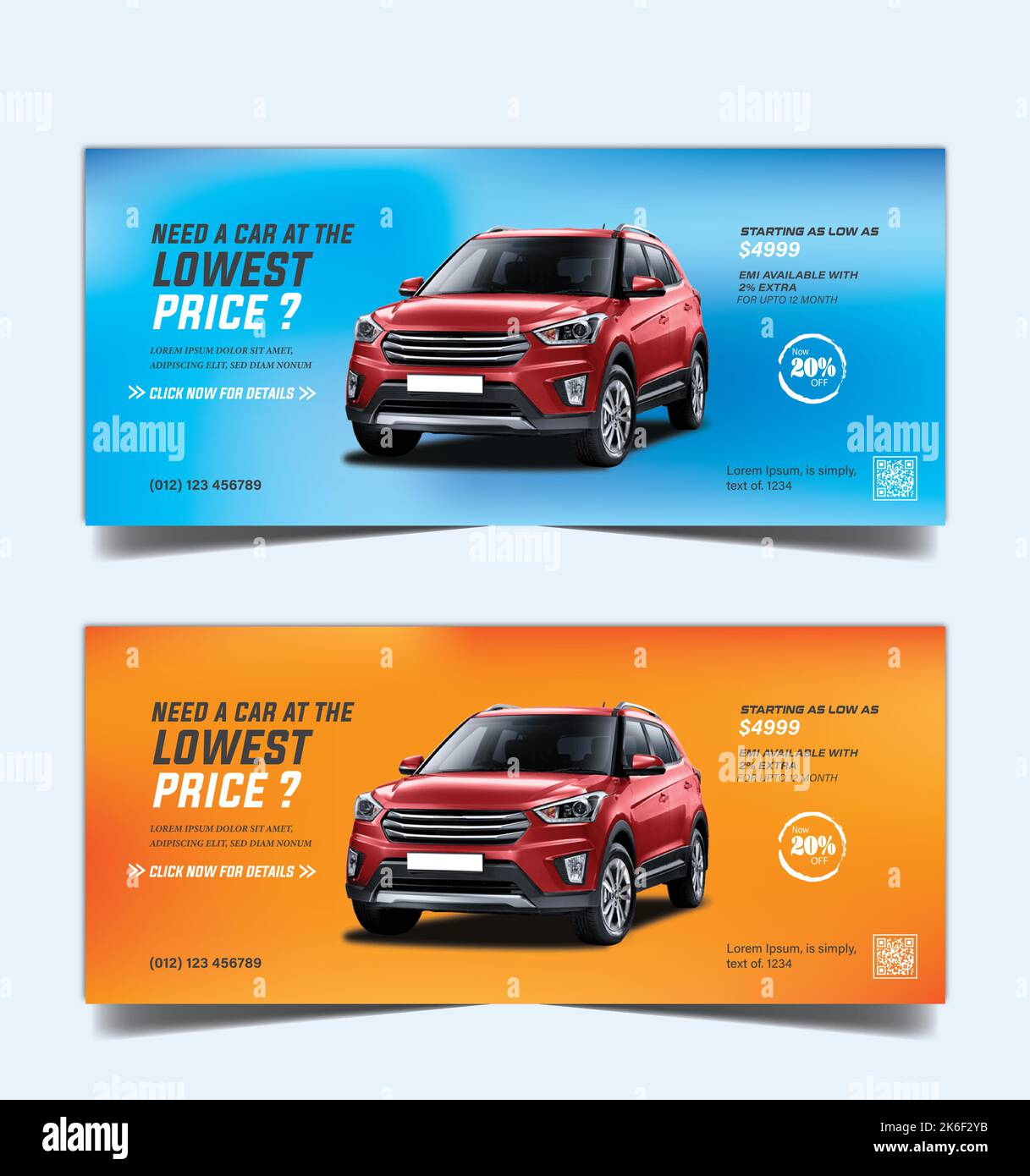 Aotumobile social media cover template design: Autolavaggio, e autonoleggio business social media profilo con sfondo astratto Illustrazione Vettoriale