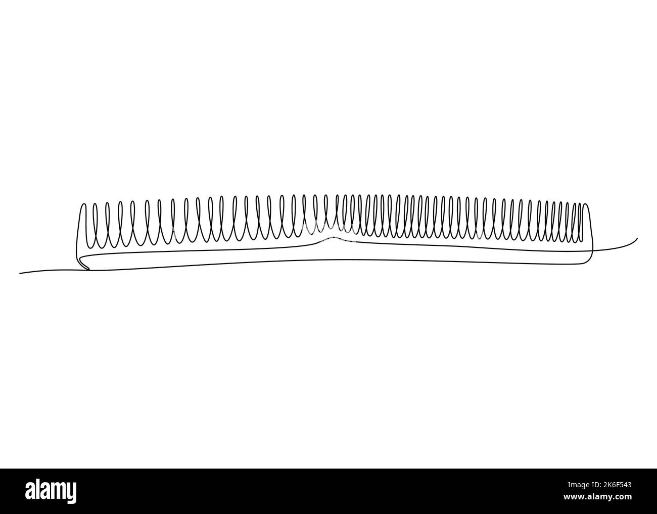 Un disegno a linea continua del pettine. Concetto di vettore di illustrazione a linea sottile. Disegno di contorno idee creative. Illustrazione Vettoriale