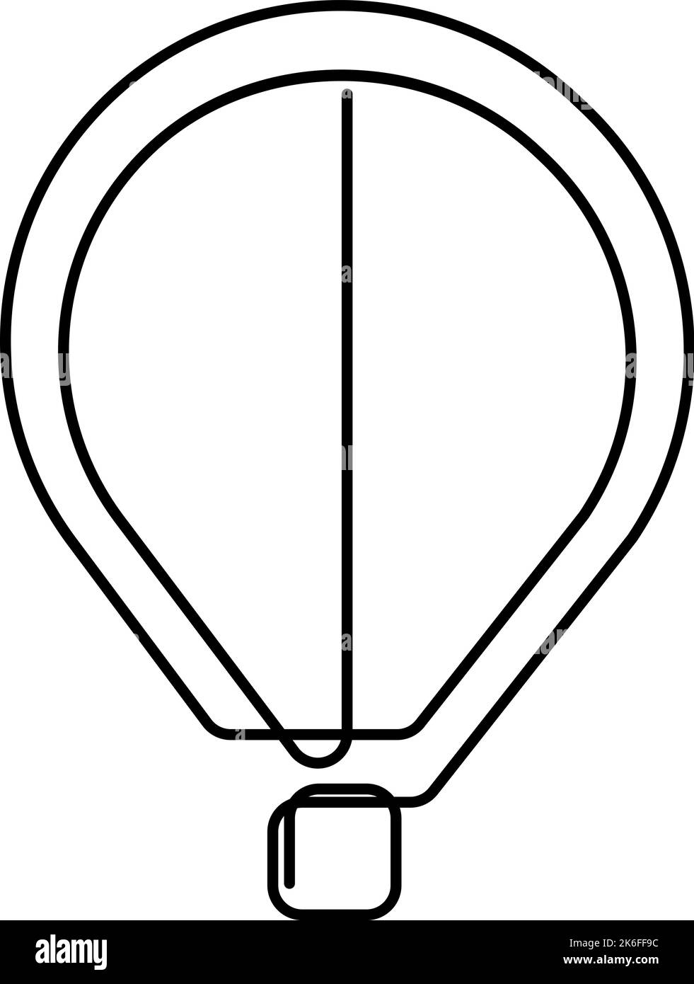 Disegno continuo di una linea del palloncino ad aria calda. Illustrazione vettoriale Illustrazione Vettoriale