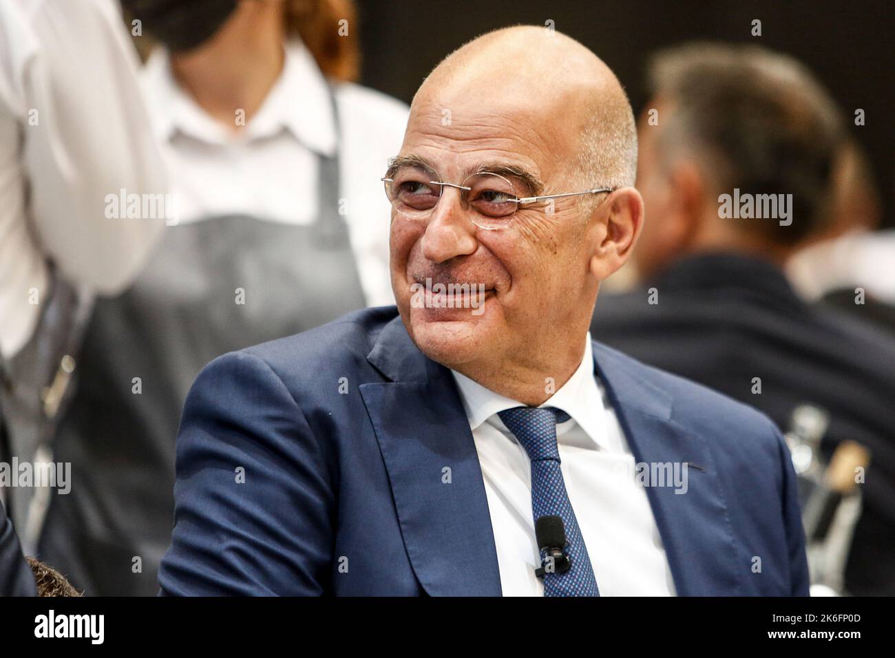 Salonicco, Grecia. 8th Set, 2022. Il ministro degli Esteri greco Nikos Dendias durante una visita a Salonicco. (Credit Image: © Giannis Papanikos/ZUMA Press Wire) Foto Stock