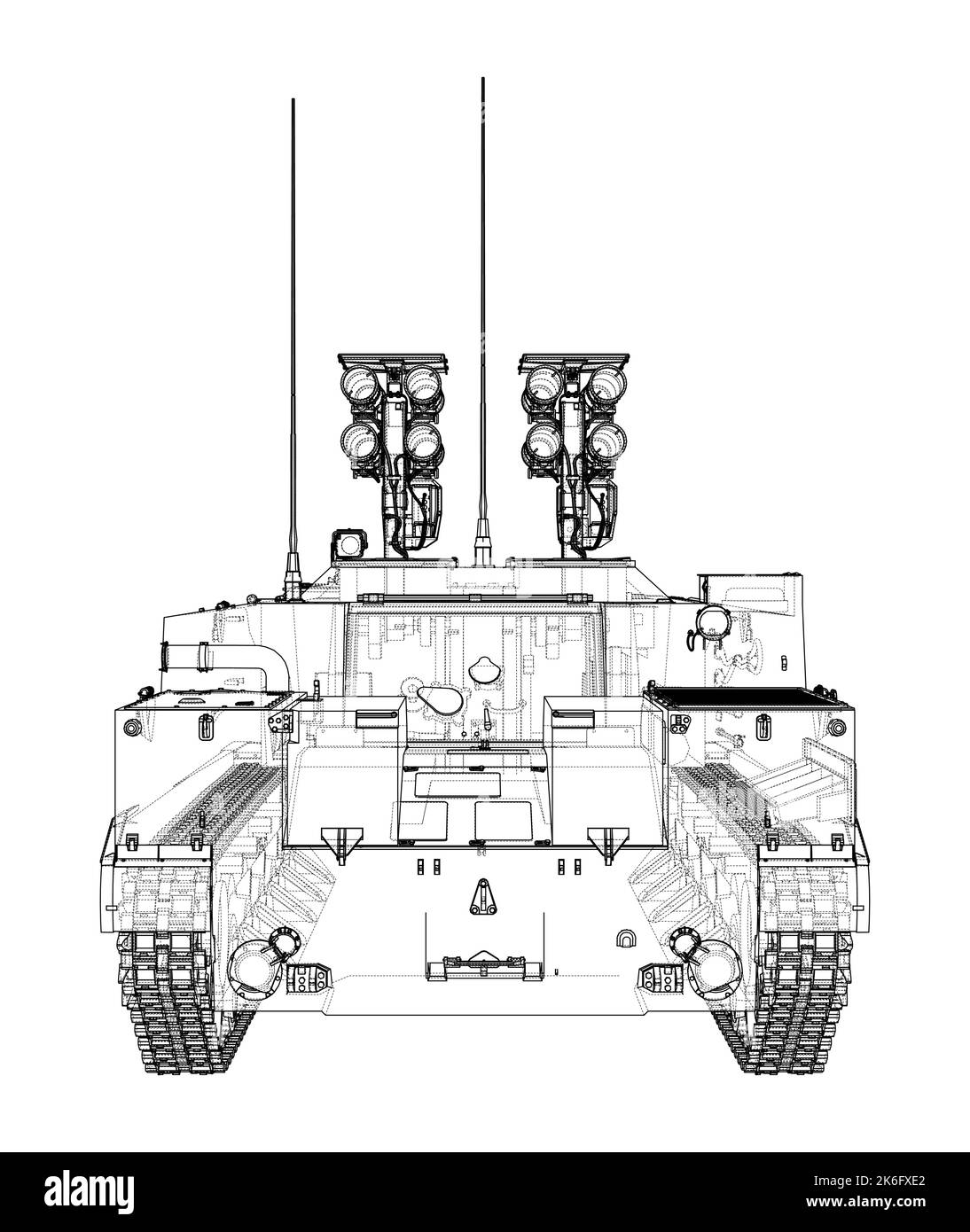 Auto blindata anticarro. Vettore Illustrazione Vettoriale