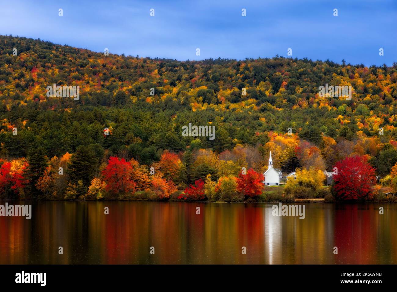 Piccola Chiesa Bianca a Eaton, New Hampshire Foto Stock