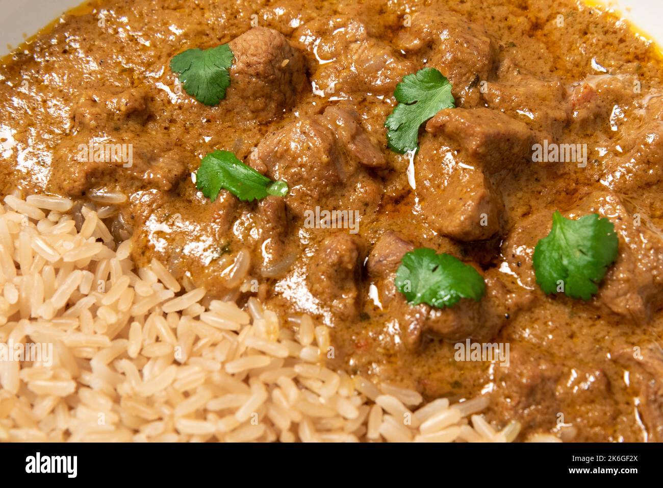 Primo piano di korma di agnello Foto Stock