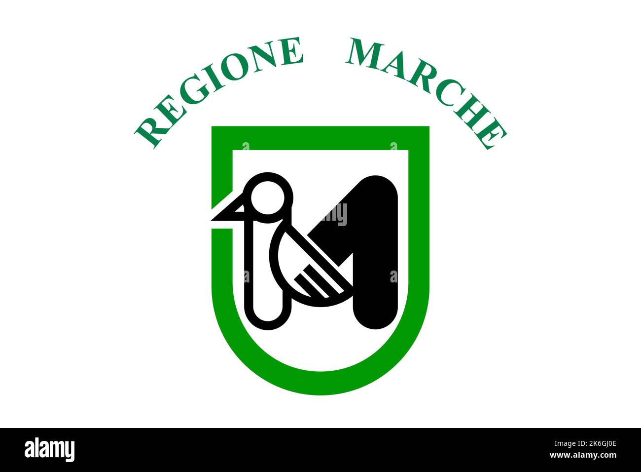 Bandiera vettoriale delle Marche, Regione italiana con colori originali Illustrazione Vettoriale
