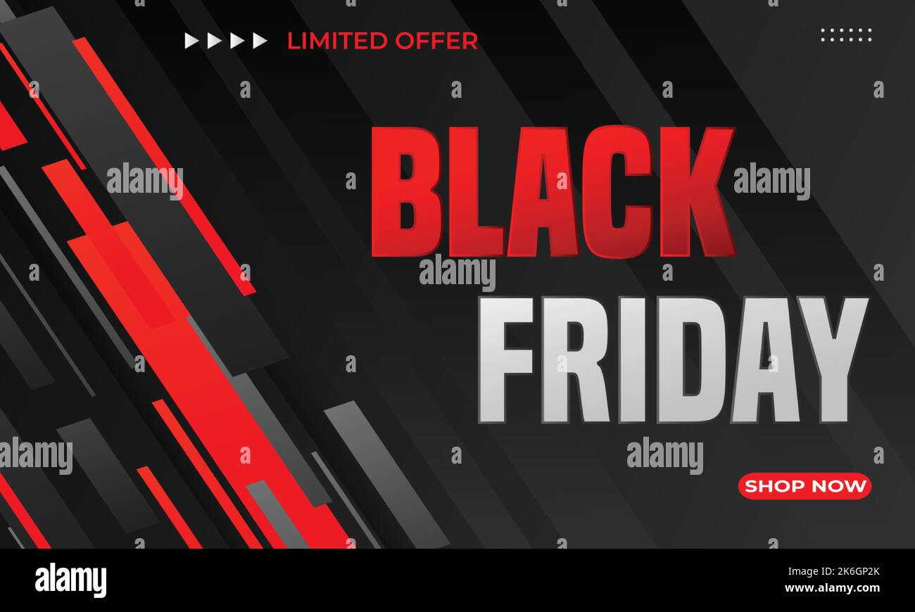 Moderno nero venerdì vendita banner astratto sfondo forma geometrica. Illustrazione Vettoriale