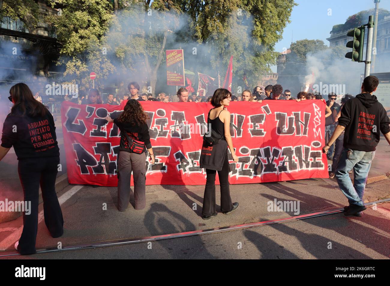 Gli studenti protestano a Milano Foto Stock