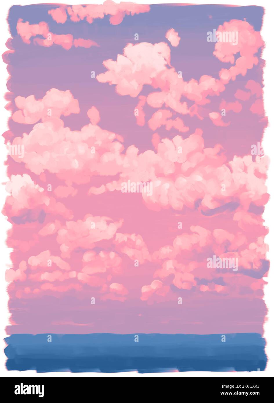 Cielo dipinto con nuvole, immagine di sfondo Foto Stock