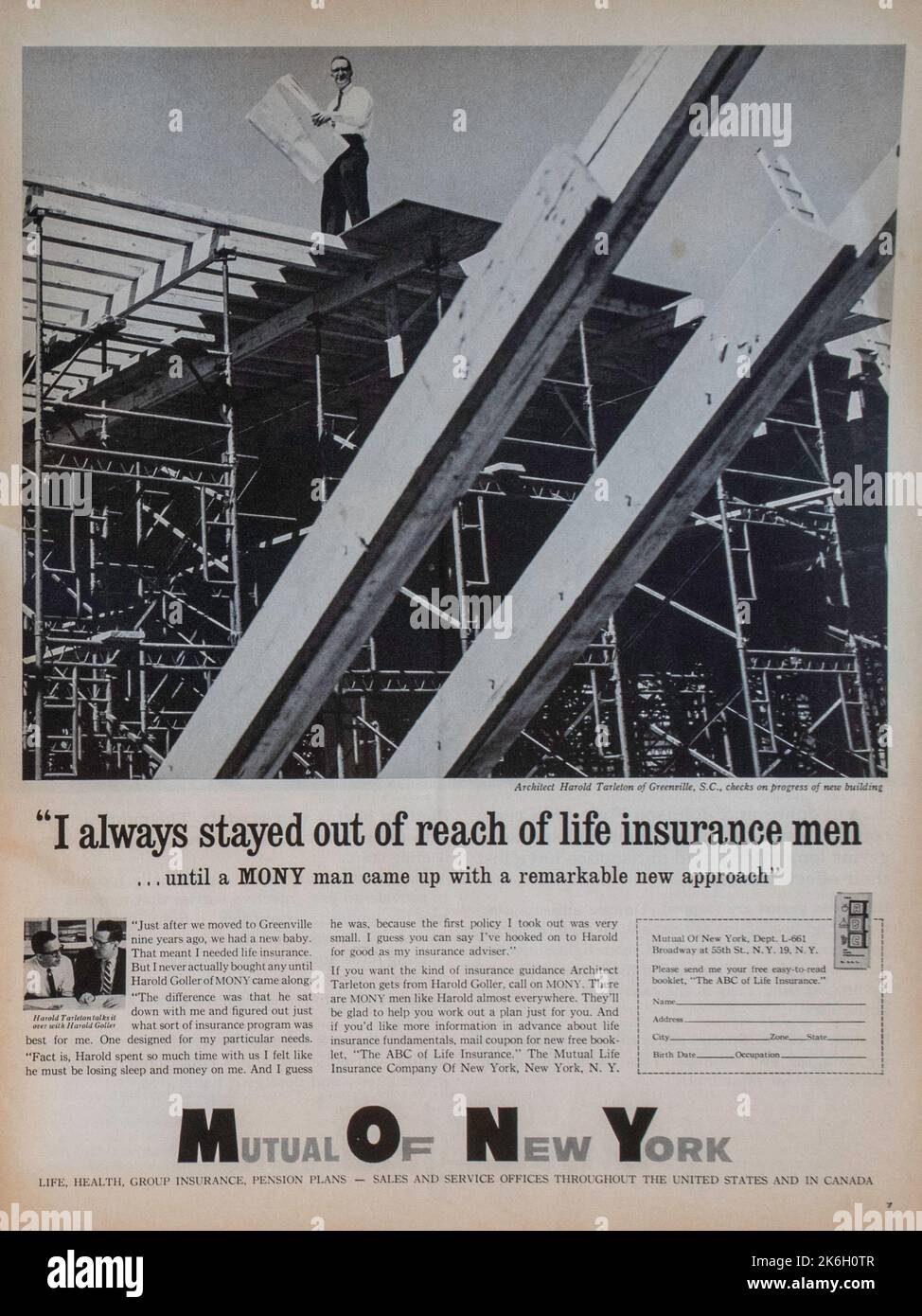 Vintage 2 Giugno 1961 'Life' Magazine Advert, USA Foto Stock