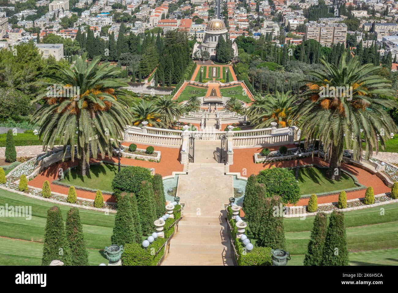 Israele, Haifa, Bahai giardini Foto Stock