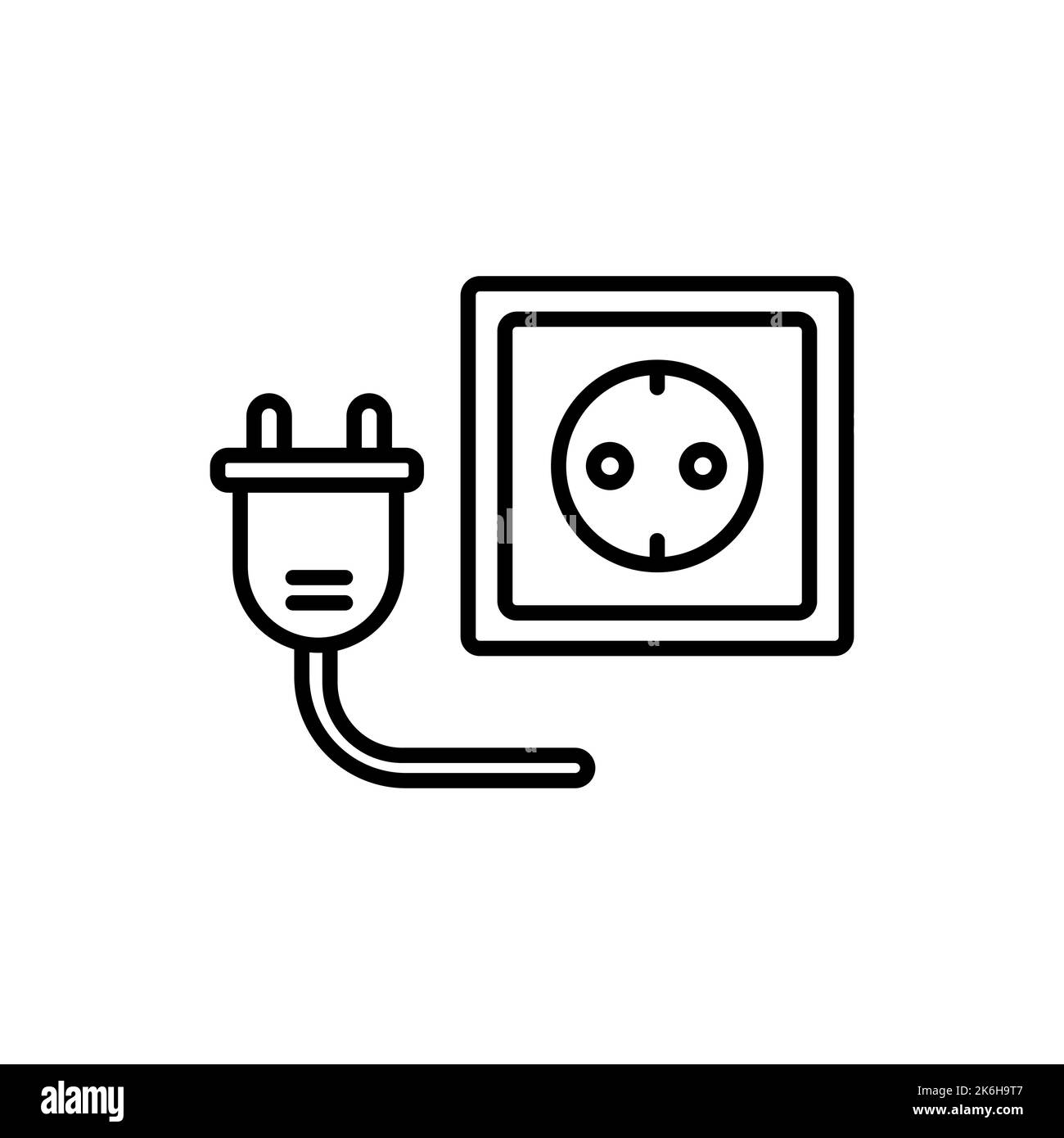 Icona della spina elettrica in stile piatto e di tendenza. Design semplice per grafica, logo, siti Web, social media, interfaccia utente, app mobili Illustrazione Vettoriale