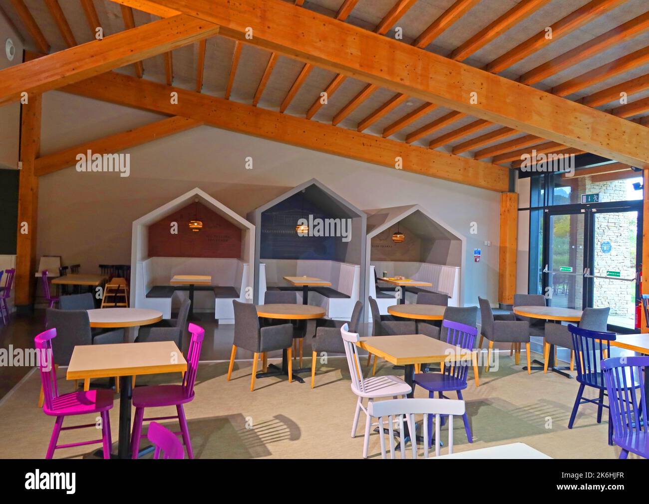 Gloucester M5 Services cafe workspace, Gloucestershire, Inghilterra, Regno Unito Foto Stock