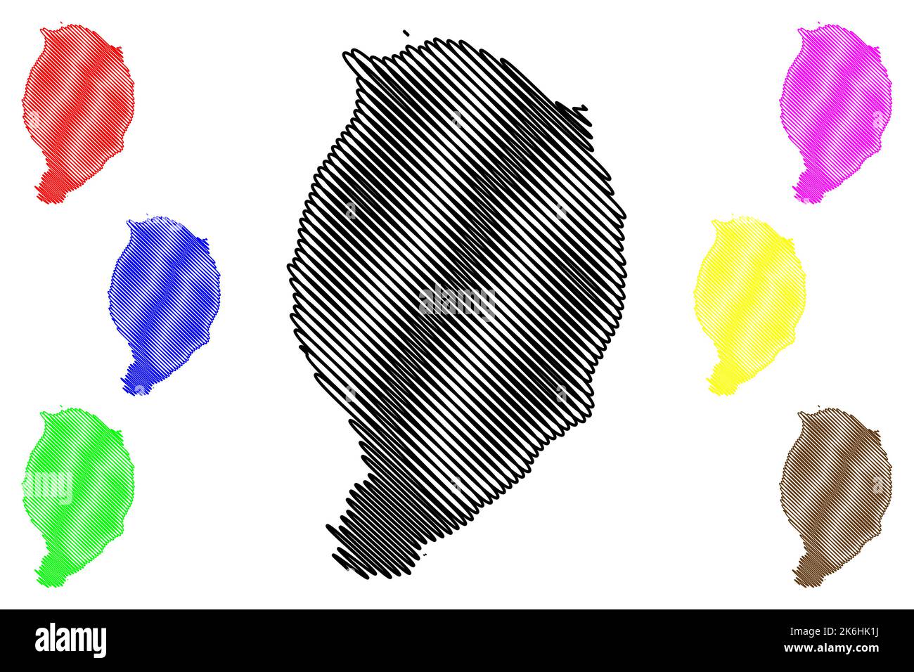 Isola di Corvo (arcipelago delle Azzorre, Portogallo, Repubblica portoghese) mappa illustrazione vettoriale, schizza schizzo Ilha do Corvo mappa Illustrazione Vettoriale