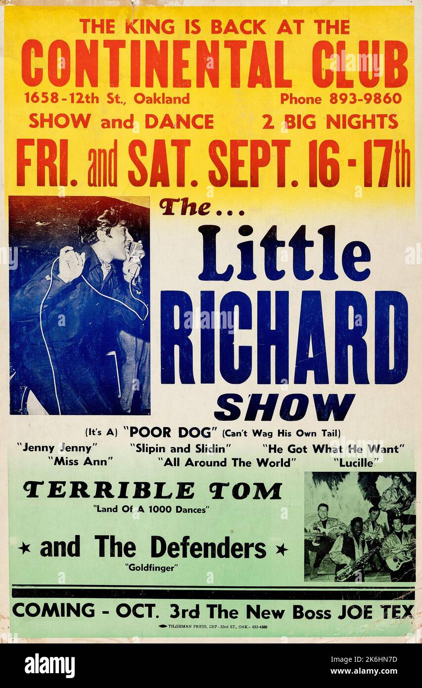 Little Richard 1966 Oakland, California Boxing-Style Concert Poster Foto Stock