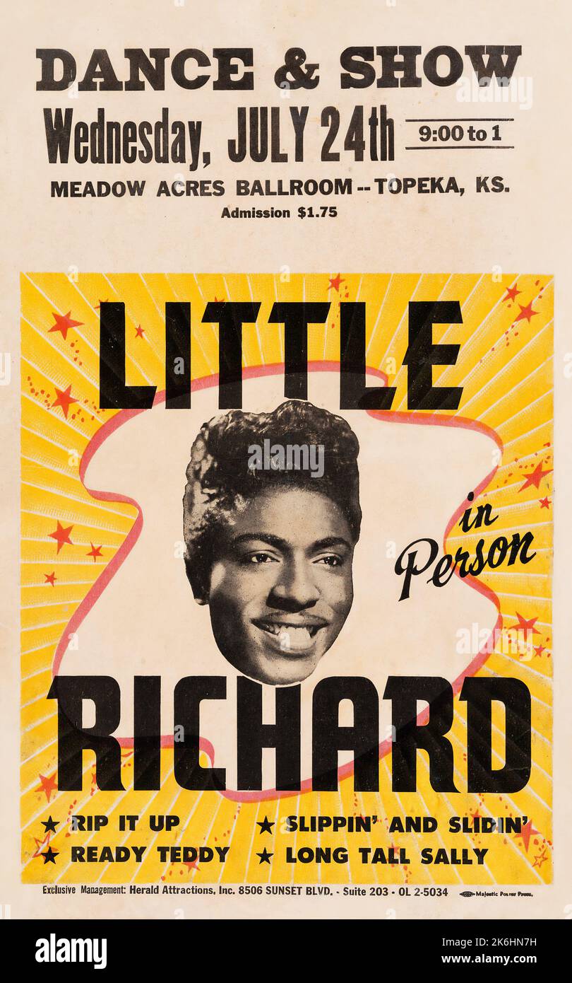 Poster concerto sala da ballo Little Richard Meadow Acres (1957) Foto Stock