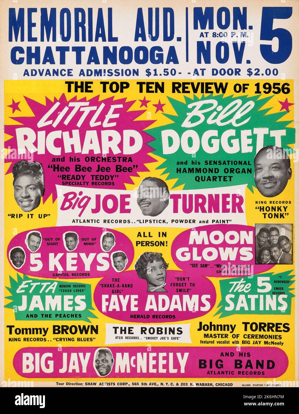 Little Richard, Big Joe Turner 1956 Rock 'n' Roll:Doo-WOP Poster da concerto Star-Studded Foto Stock