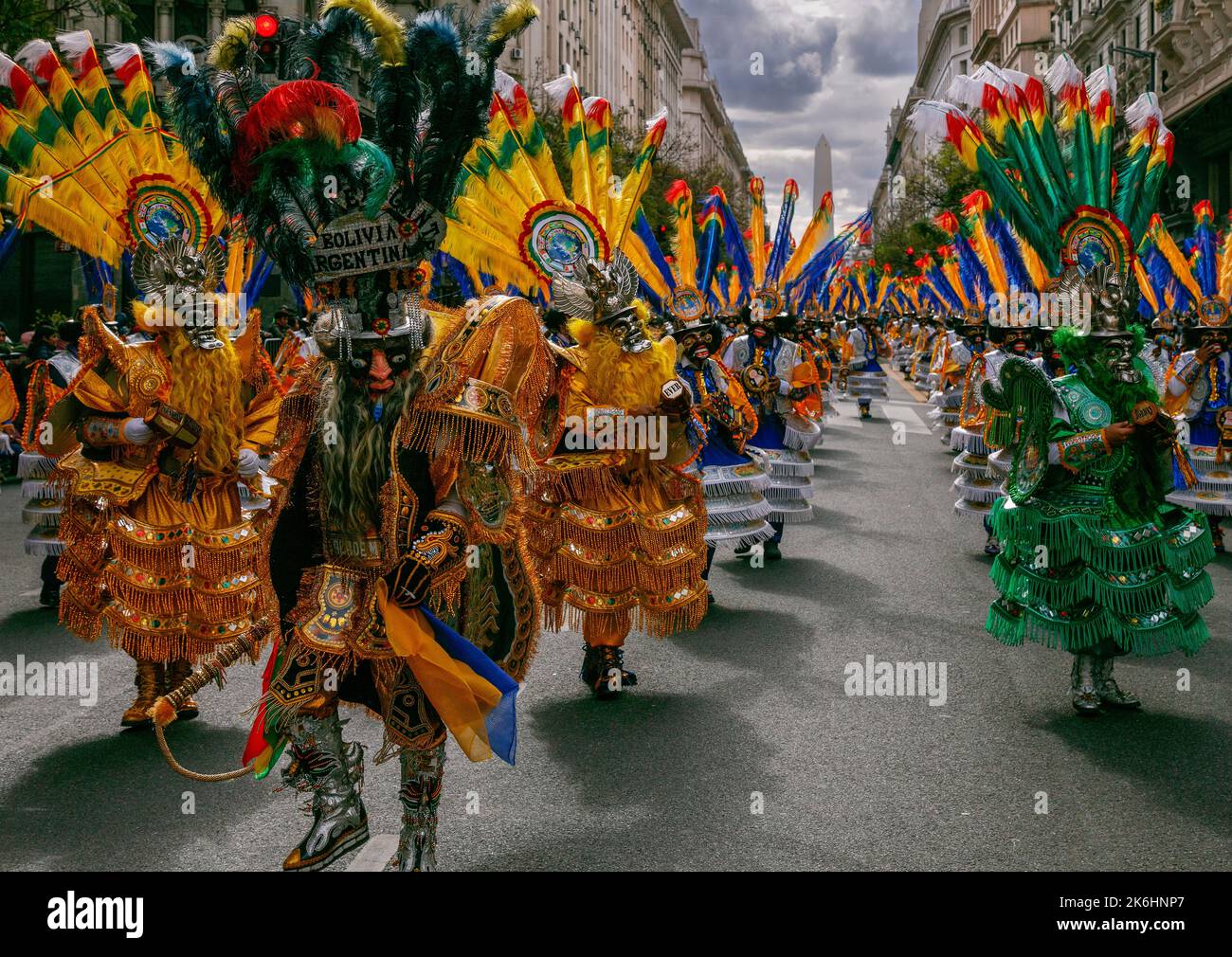 Sfilata per il giorno del rispetto dell'identità culturale. Buenos Aires, Argentina Foto Stock