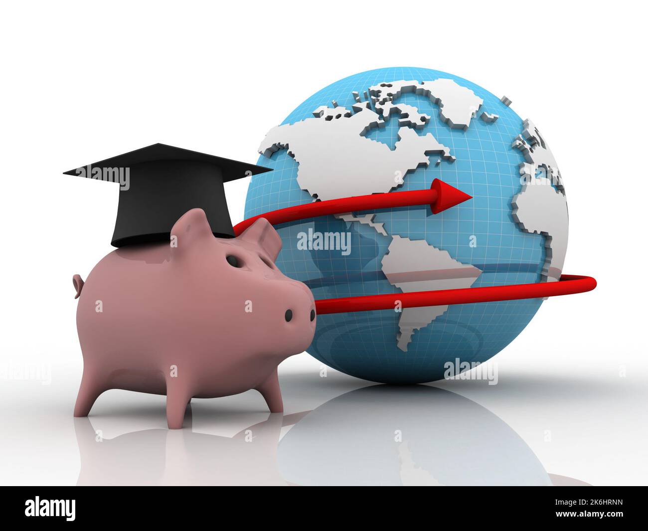 3D rendering Piggy Bank con graduazione Foto Stock