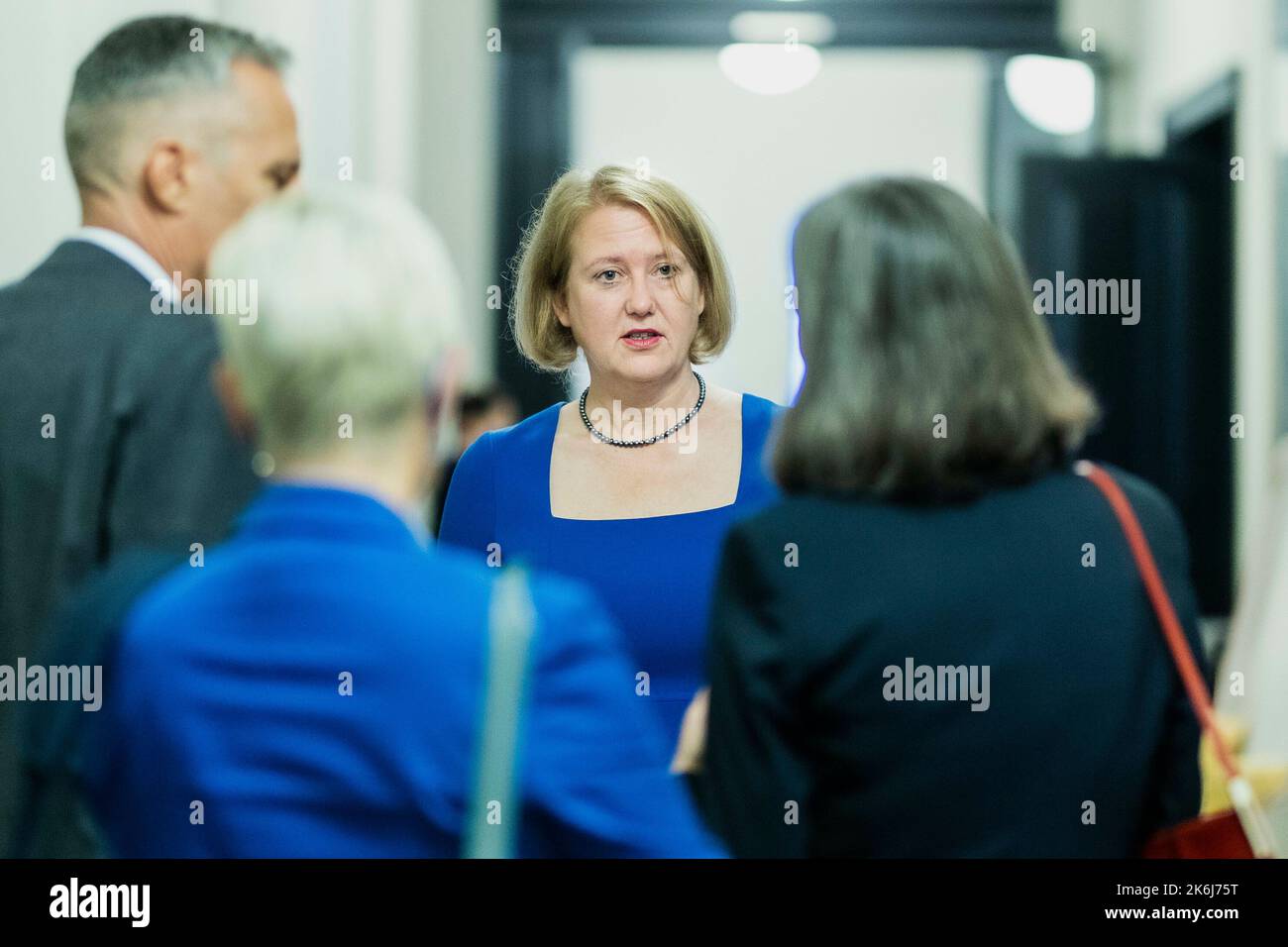 Berlino, Germania. 14th Ott 2022. Lisa Paus (Buendnis 90/Die Grünen), Ministro federale per gli affari familiari, anziani, donne e giovani, raffigurato nell'ambito del G7° Ministro per l'uguaglianza di genere 2022 a Berlino, 14 ottobre 2022. Credit: dpa/Alamy Live News Foto Stock