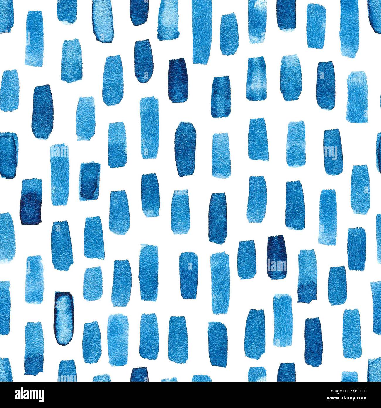 Modello senza cuciture con sfondo blu acquerelli schizzi Foto Stock