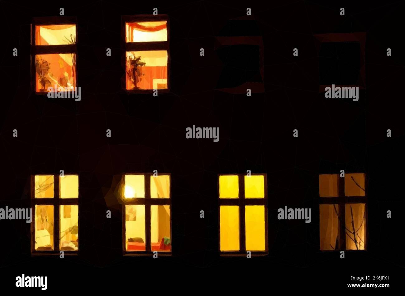 Finestre illuminate Immagini Vettoriali Stock - Alamy