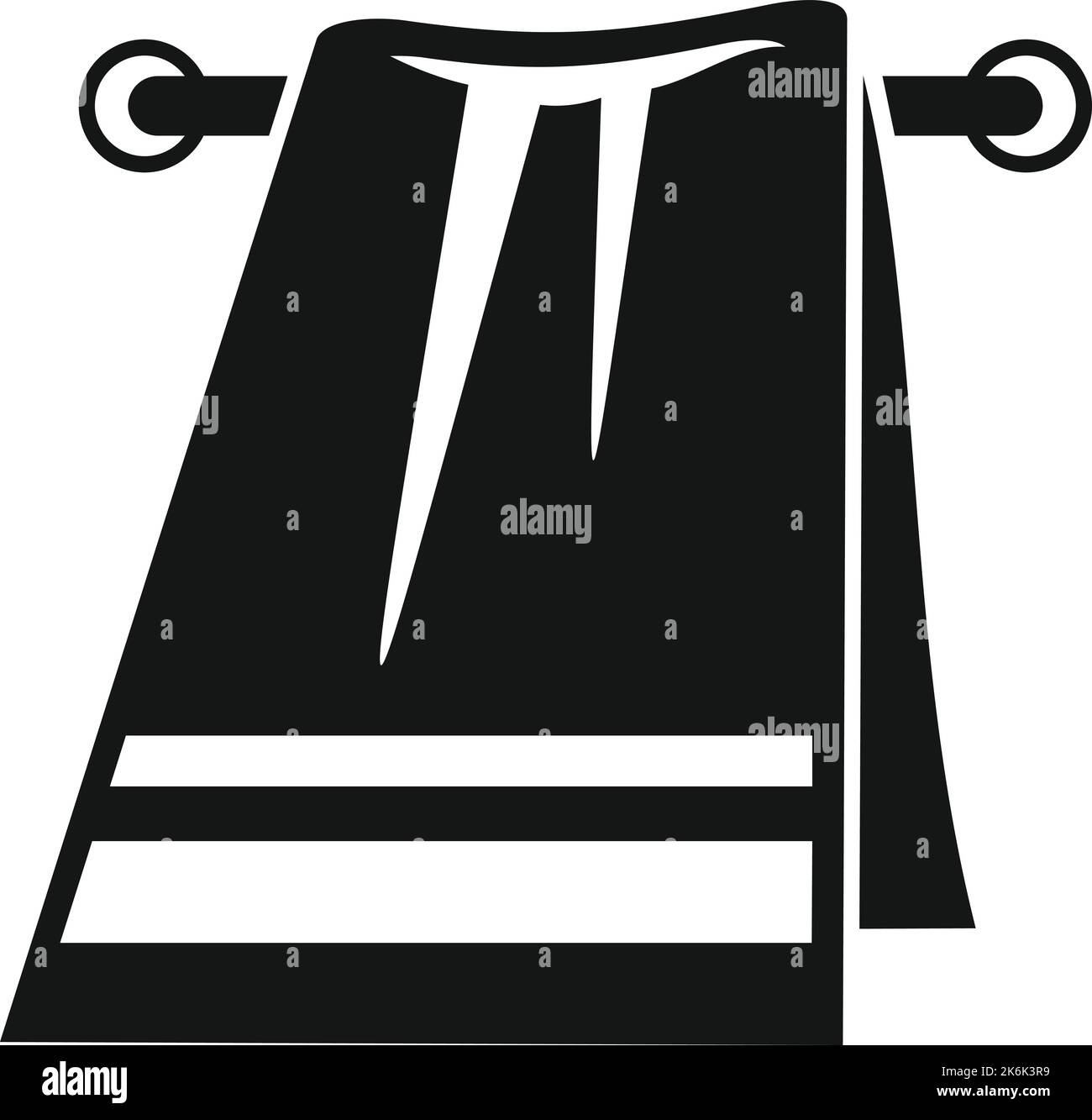 Pulire l'icona fazzoletto vettore semplice. Tovagliolo. Spiaggia tessile Illustrazione Vettoriale