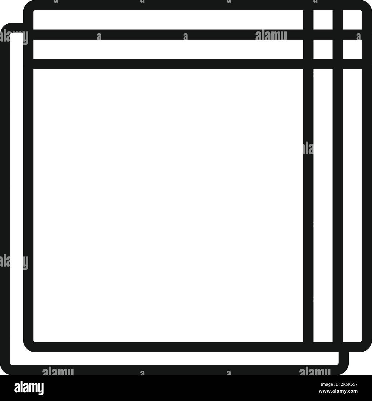Vettore di contorno dell'icona di un asciugamano appeso. Tovagliolo in tessuto. Telo da spiaggia Illustrazione Vettoriale