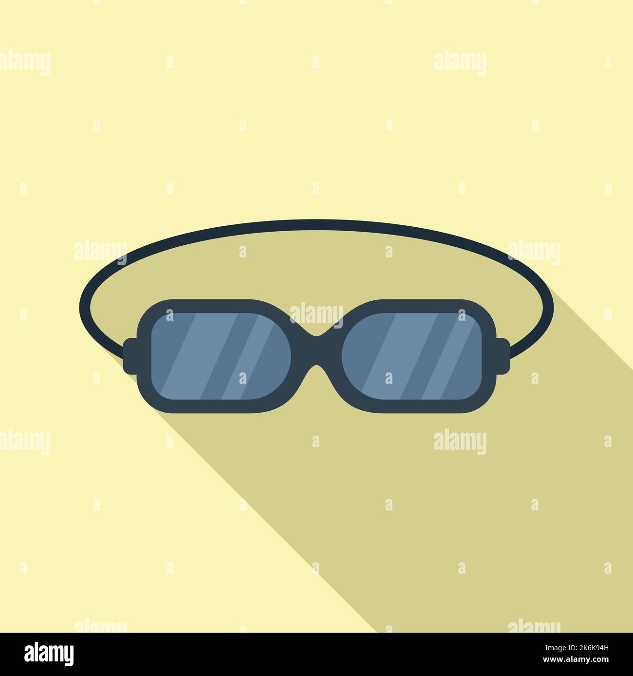 Occhiali da bagno icona vettore piatto. Piscina d'acqua. Relax in mare Illustrazione Vettoriale