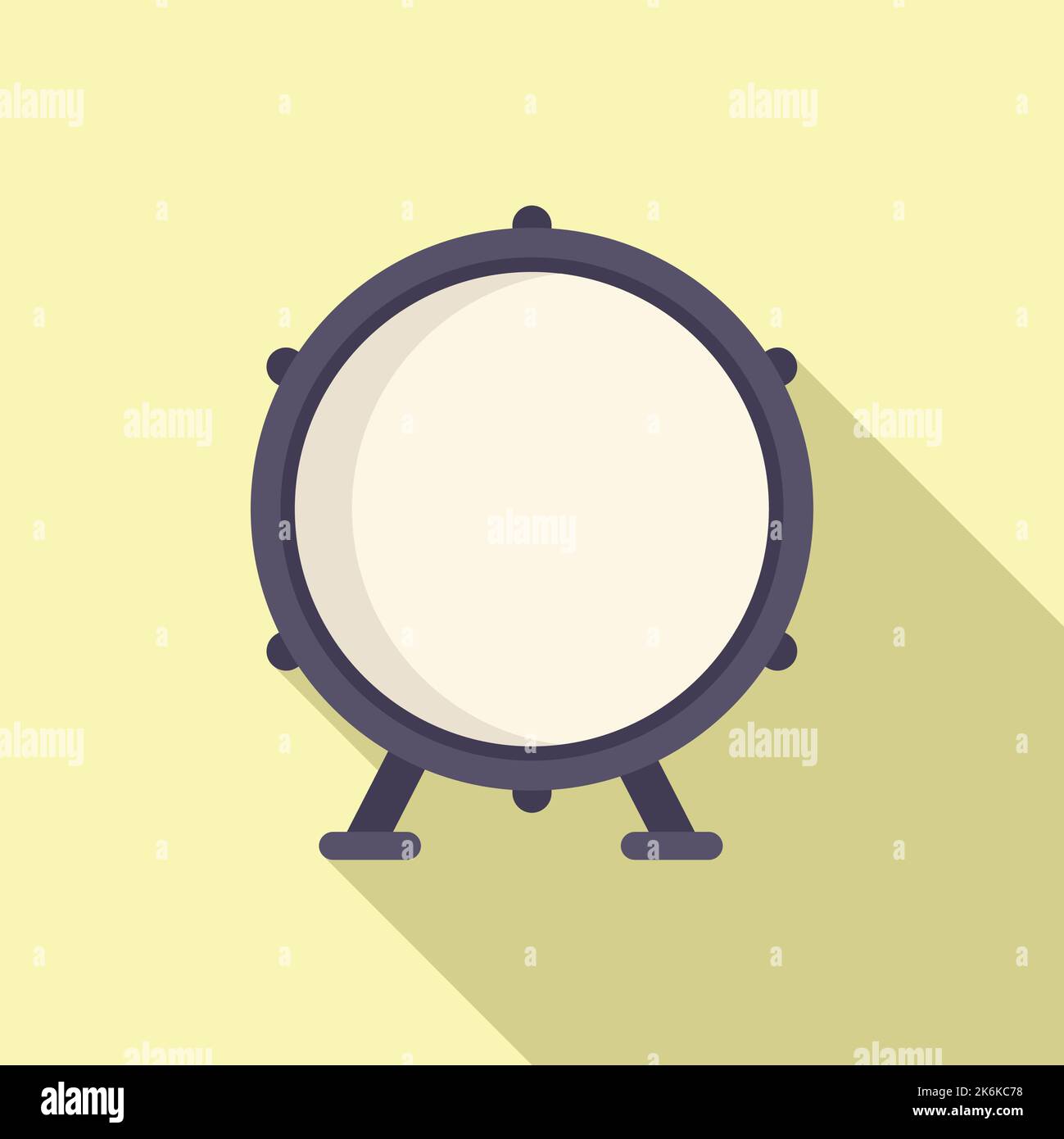 Vettore piatto dell'icona del tamburo a rullo. Strumento musicale. Rumore Illustrazione Vettoriale