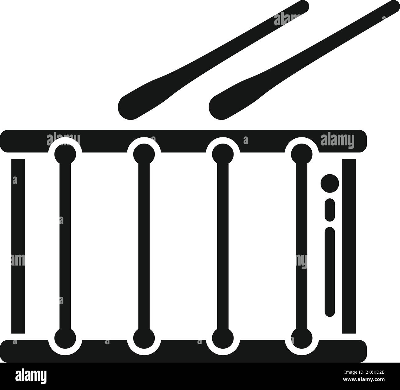 Musica drum icona semplice vettore. Kit strumento. Batterista acustico Illustrazione Vettoriale