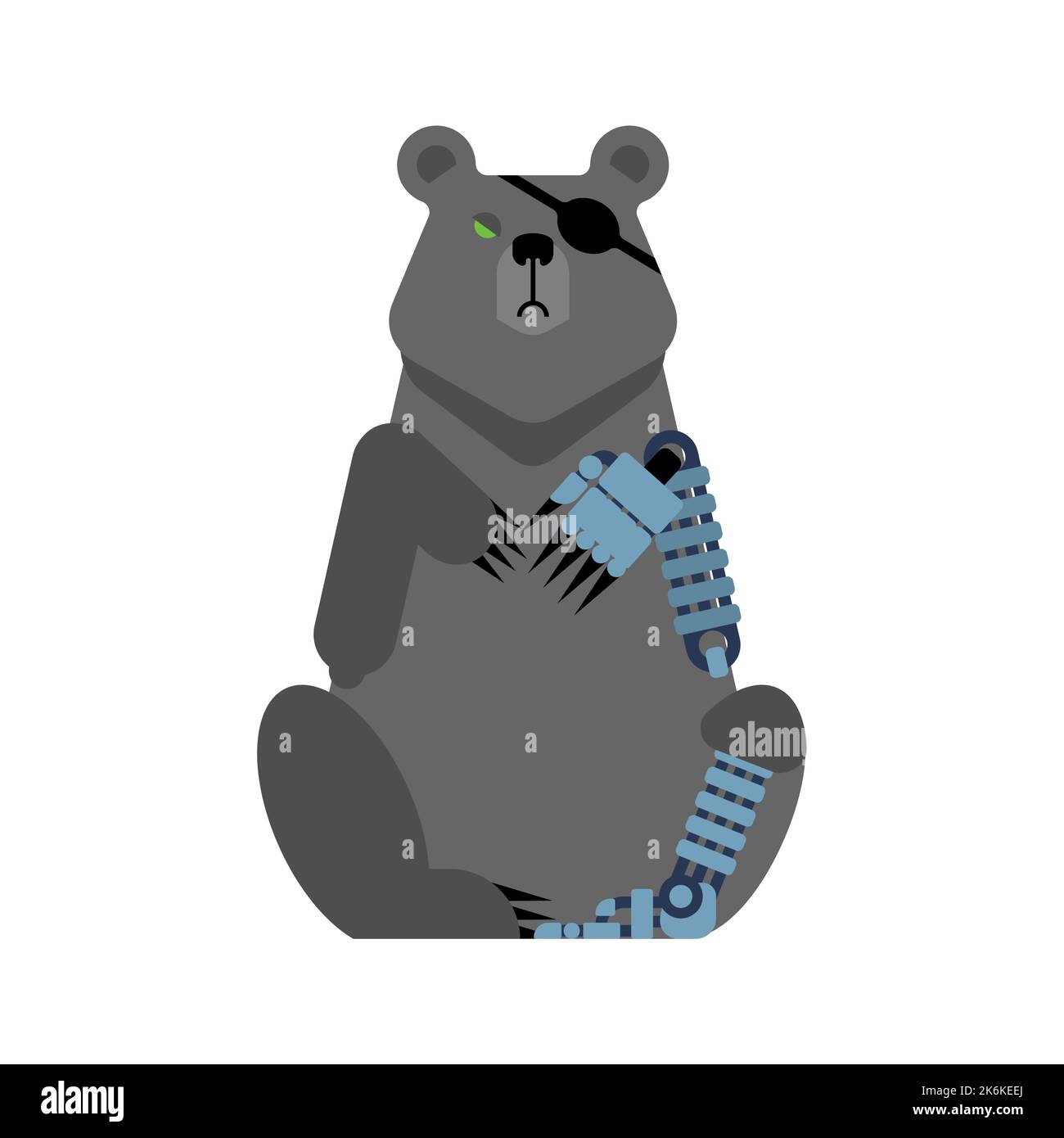 Orso Cyborg. Robot Grizzly. Predatore di bestie tecnologiche Illustrazione Vettoriale