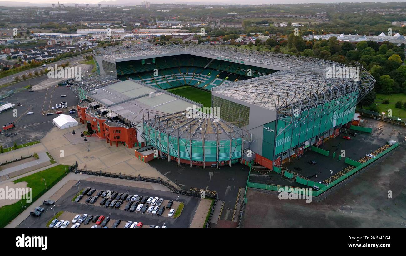 Stadio Celtic a Glasgow la casa del FC Celtic Glasgow - vista aerea -  GLASGOW, SCOZIA - 04 OTTOBRE 2022 Foto stock - Alamy
