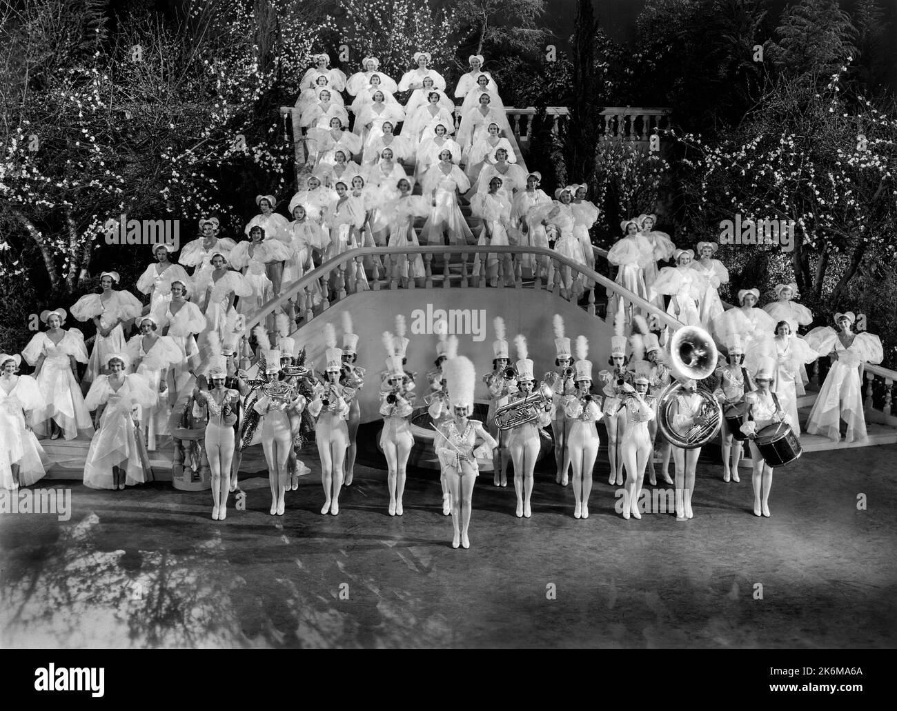 Produzione di grandi palchi, on-set of the Film, 'Redheads on Parade', Fox Film Corp., 1935 Foto Stock