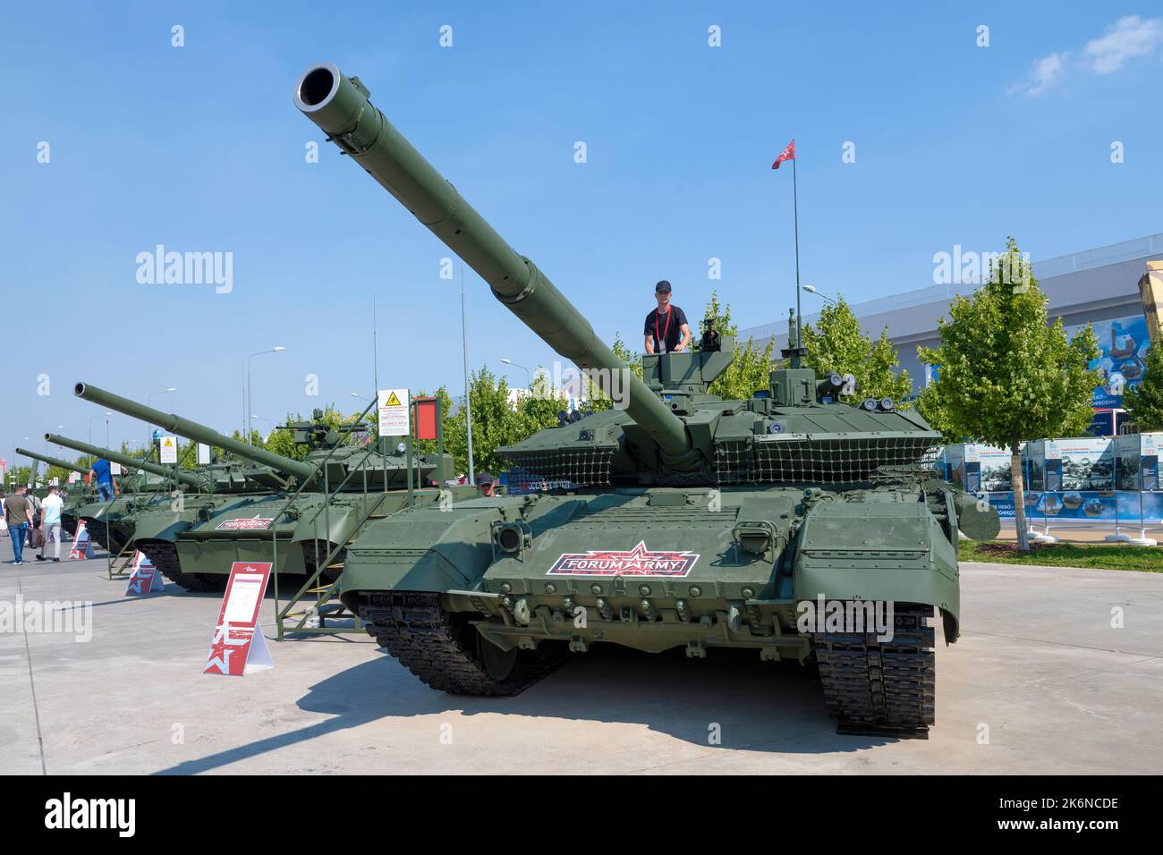 MOSCA, RUSSIA - 18 AGOSTO 2022: Tank T-90M 'Proryva' sul forum tecnico-militare internazionale di 'Army-2022'. Patriot Park Foto Stock