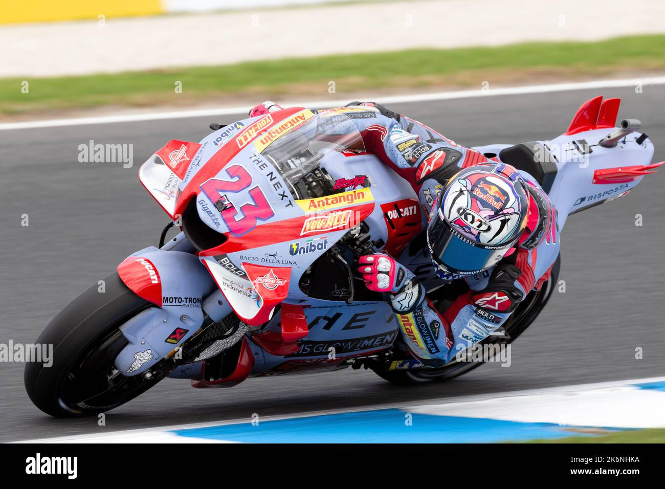 Phillip Island, Australia, 15 ottobre 2022. Enea Bastianini in Italia sul Gresini Racing Ducati durante le qualifiche MotoGP alla 2022 Australian MotoGP al Phillip Island Circuit il 15 ottobre 2022 a Phillip Island, Australia. Credit: Dave Hewison/Speed Media/Alamy Live News Foto Stock