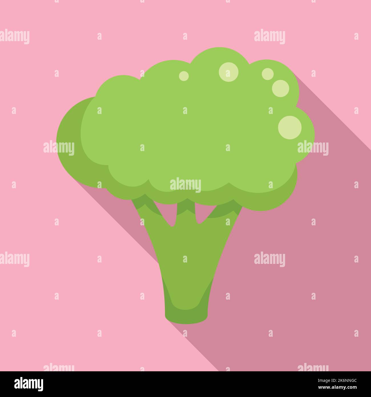 Cute broccoli icona vettore piatto. Cavolo vegetale. Insalata dolce Illustrazione Vettoriale